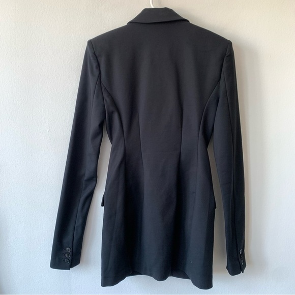 Helsa The Little Lady Button Long Sleeve Mini Dress Black - Picture 11 of 12